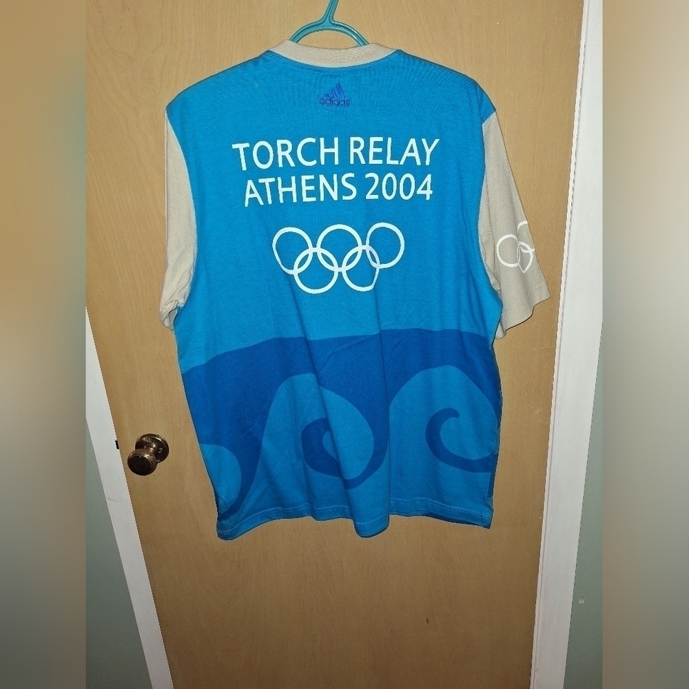 Vintage Adidas 2004 Olympics Short Sleeve Shirt Size Large - Picture 2 of 3
